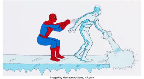 Spider-Man and His Amazing Friends Spidey and Iceman Production Cel | Lot #13185 | Heritage Auctions