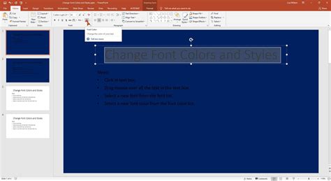 Change Font Colors and Styles on PowerPoint Slides