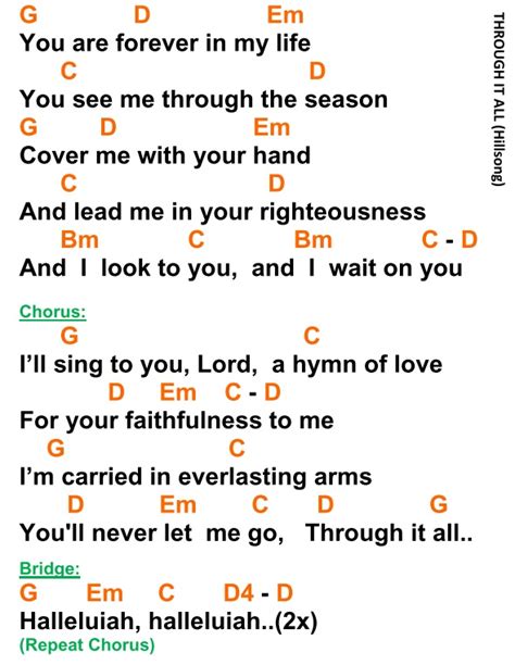 THROUGH IT ALL Hillsong - lyrics and chords ~ Faith and Music