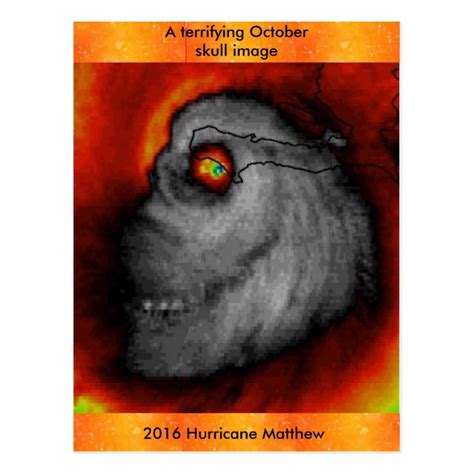 Hurricane Matthew Skull image post card | Zazzle.com