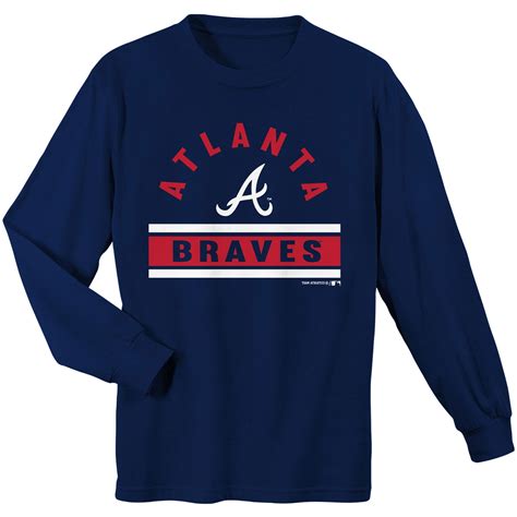 Outerstuff - Youth Navy Atlanta Braves Basic Long Sleeve T-Shirt - Walmart.com - Walmart.com