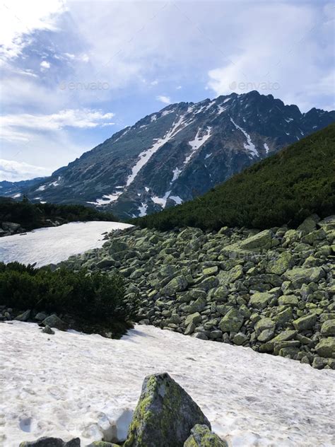 Scenic nature of the Tatra National Park, a hiking trail in the Tatra ...