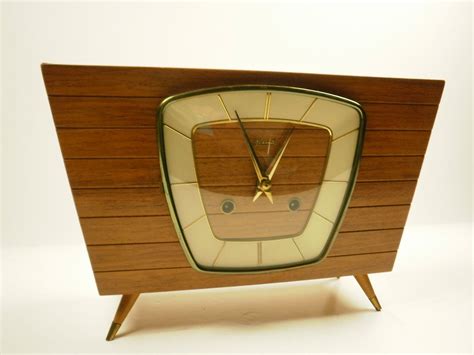 Outstanding Design Mechanical Mid Century Modern Hermle Chiming Mantle Clock From Germany 50's ...