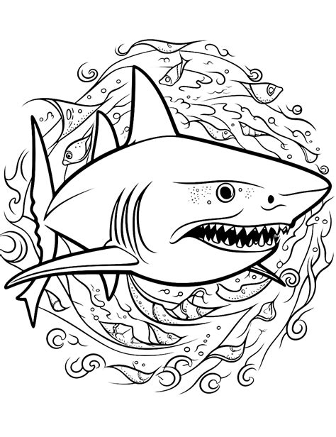 50 Free Shark Coloring Pages for Kids & Adults (2023 Printables) | Shark coloring pages, Puppy ...