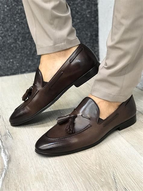 Tassel Leather Dark Brown Loafers – brabion