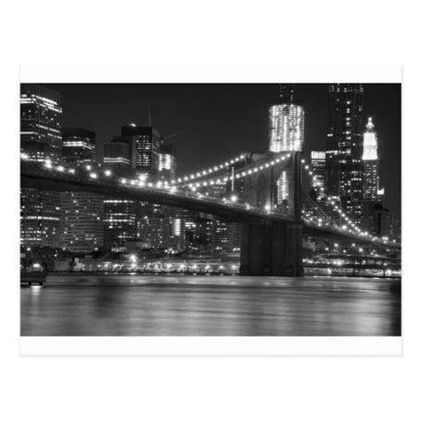 Le pont de Brooklyn - noir et blanc Cartes Postales | Zazzle