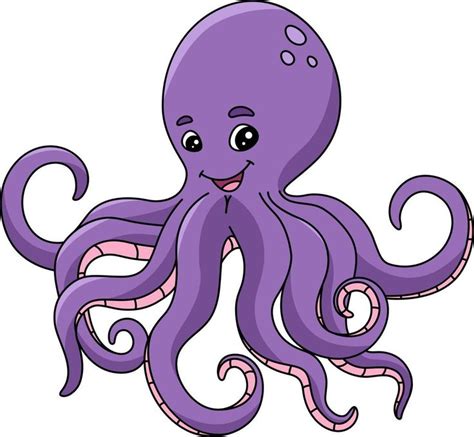 Octopus Cartoon Colored Clipart Illustration | Octopus drawing, Octopus ...