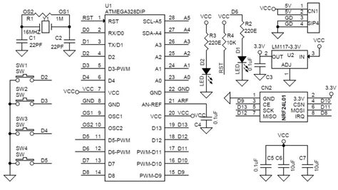 4 Channel RF Remote Transmitter using nRF24L01- Arduino Compatible - Electronics-Lab.com