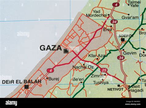 Gaza strip road map Stock Photo - Alamy