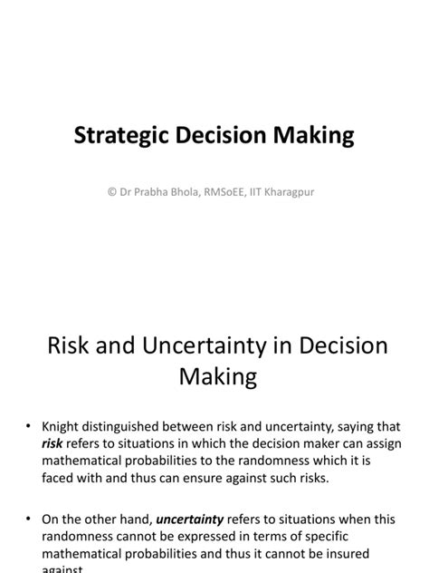 Strategic Decision Making | PDF | Game Theory | Economics Of Uncertainty