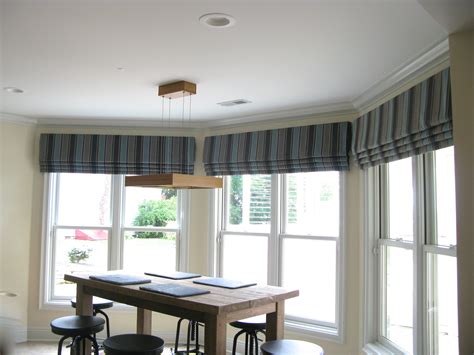 Roman Shade Valances in sheer blue stripe. | Design, Roman shade ...