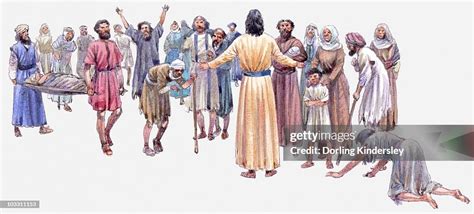 Illustration Of Jesus Healing People High-Res Vector Graphic - Getty Images