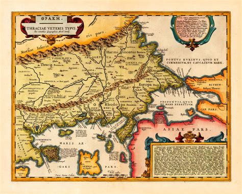 Thrace, 1595, ΘΡΑΚΗ, Thraciae Veteris Typus, Ortelius Map | Battlemaps.us