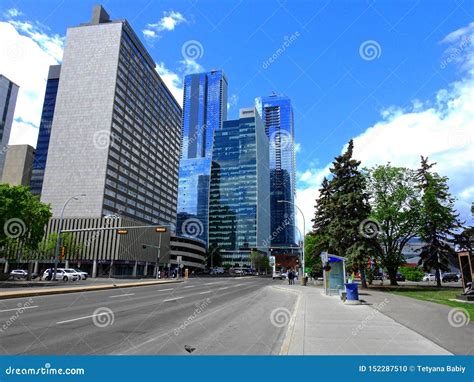 Skyscrapers of Downtown Edmonton, Alberta, Canada Stock Photo - Image ...