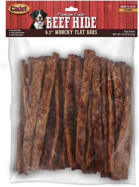 Cadet Gourmet Munchy Strips Rawhide Dog Treats, 6.5-in, 50 count - Chewy.com