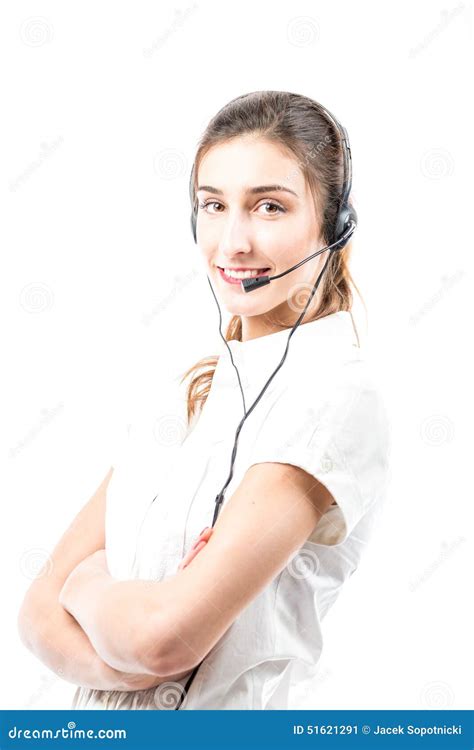 Support Phone Operator in Headset Stock Image - Image of close, call: 51621291