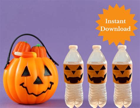 Printable Halloween Water Bottle Labels Halloween - Etsy