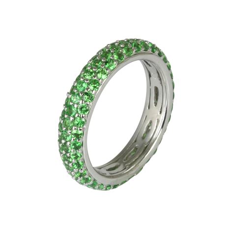 18k Gold Tsavorite Pave Stackable Eternity Ring – Sonia B Designs