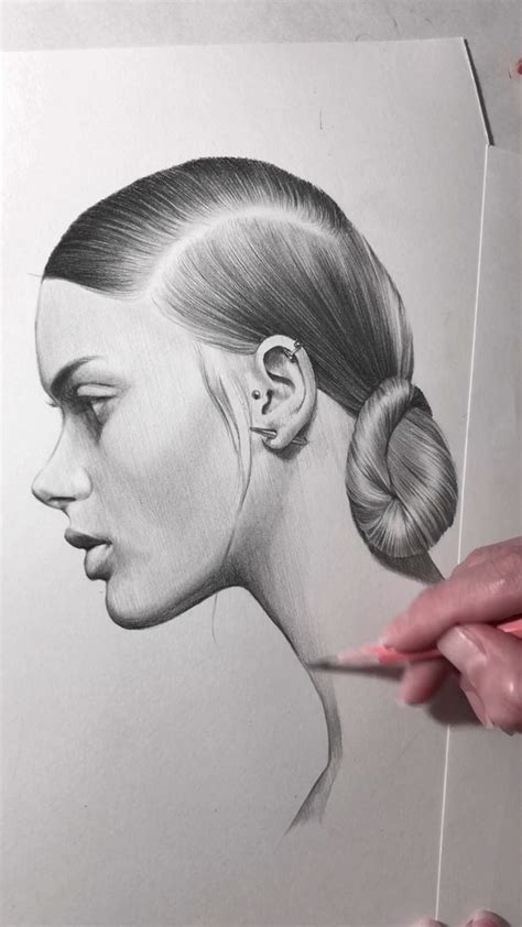 Drawing a portrait in profile. Part 2. [Video] | Art drawings sketches pencil, Art drawings ...