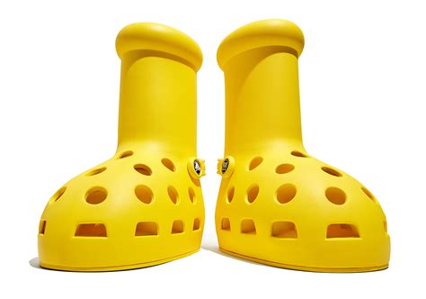 MSCHF x Crocs Big Red Boot (Yellow) Release Date | SneakerNews.com