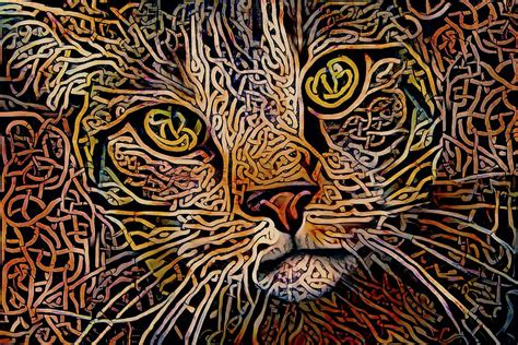 Celtic Knot Tabby Cat Digital Art by Peggy Collins - Fine Art America