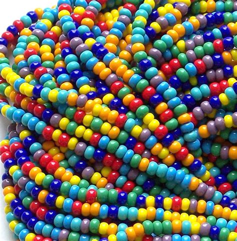 Opaque Color Bead Mix, 6/0 Czech Glass Seed Beads, 4mm Preciosa Seed Beads, Rainbow Bead Mix