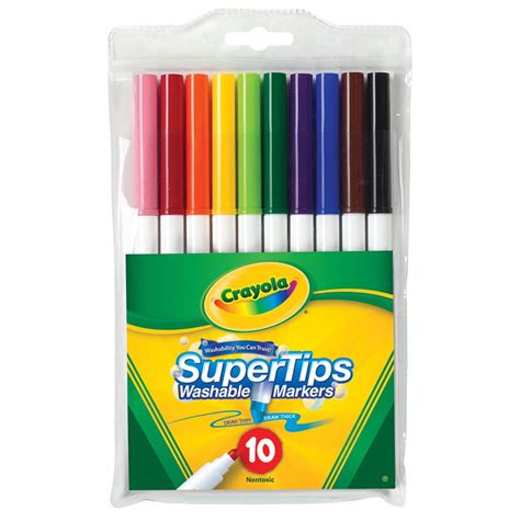 Crayola Washable Super Tip Marker 10-Color Set - Walmart.com - Walmart.com