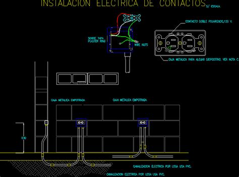 Installation Of Electrical Outlets In A Wall DWG Detail for AutoCAD ...