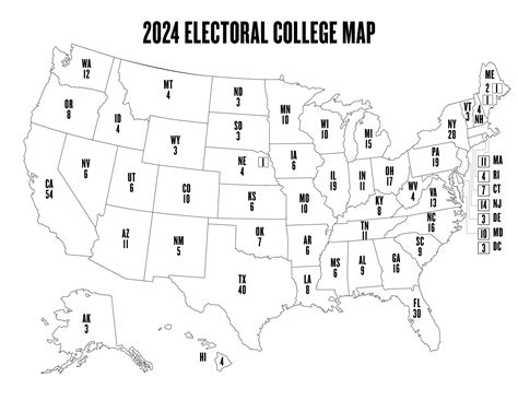 2024 Electoral Map Coloring Page | Topher McCulloch