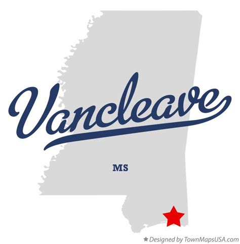 Map of Vancleave, MS, Mississippi