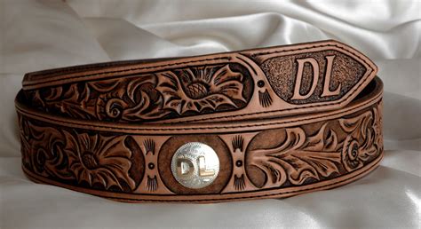 Hand-tooled western leather belts - custom belts - handmade leather cowboy belt - western ...