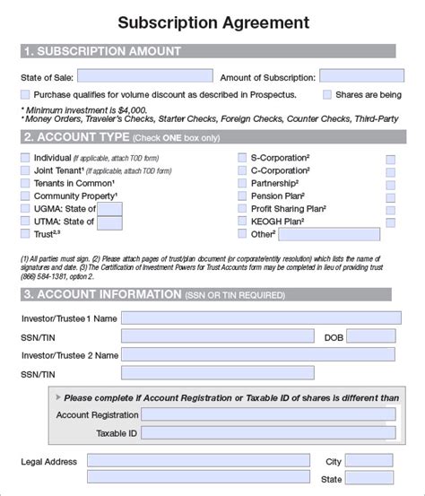 Monthly Subscription Contract Template