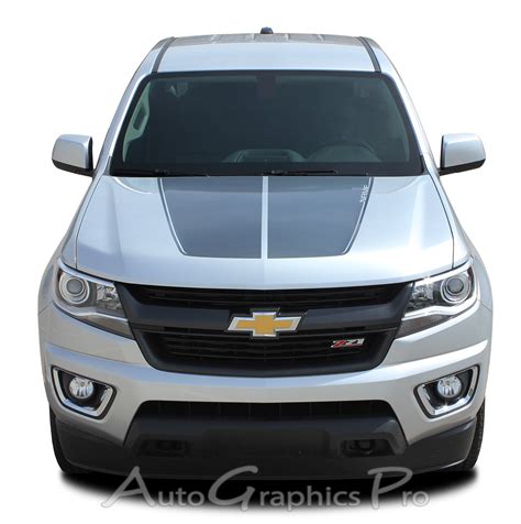 2015 2016 2017 2018 Chevy Colorado Hood Decals Stripes "SUMMIT" Split Factory OEM Style Truck ...