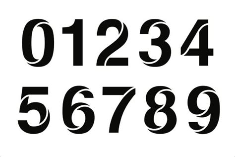 Stencil Number Fonts