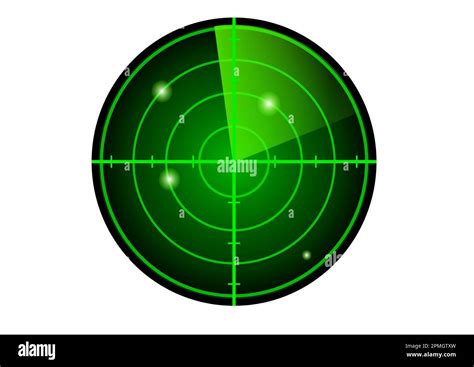 Vector green radar. HUD radar display. Vector illustration of radar with targets in action ...