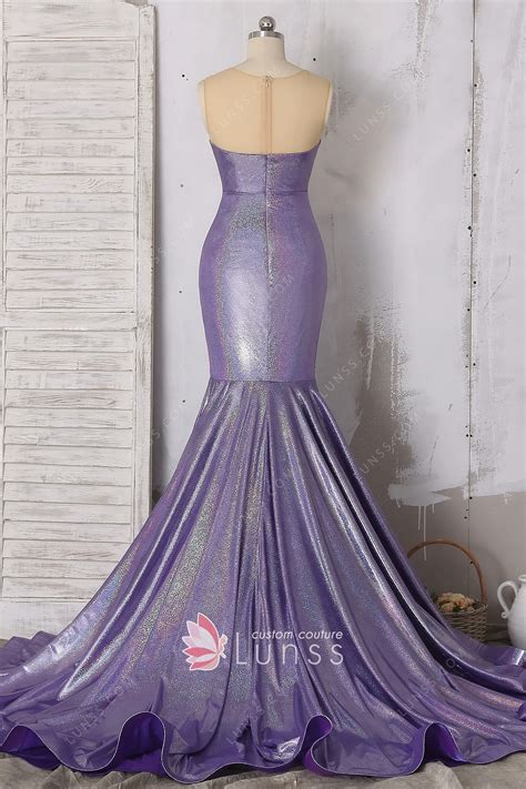 Purple Spandex Glitter Sweetheart Trumpet Prom Dress - Lunss