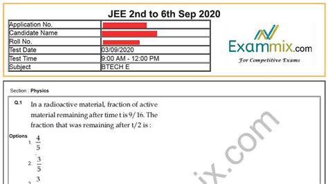 JEE Mains Question Paper 2020 PDF With Answer Key (All)