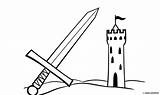 Medieval sword coloring Page Download Or Print For Free sketch template