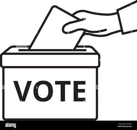 Voters hand putting envelope in ballot box Stock Vector Image & Art - Alamy