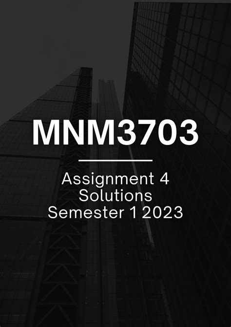 MNM3703 (Sales Management) Assignment 4 Solutions Semester 1 2023 : StudyPass