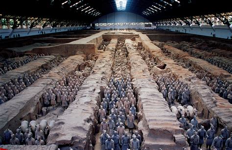 Picture of the terra-cotta warriors from the Mausoleum of the First Qin ...