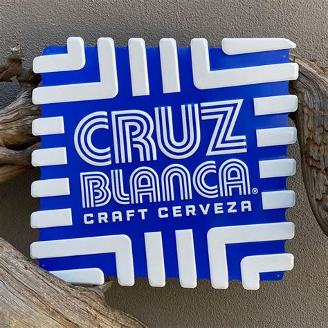 Cruz Blanca Brewery Craft Cerveza Tin Tacker Metal Beer Sign – Tin Tackers