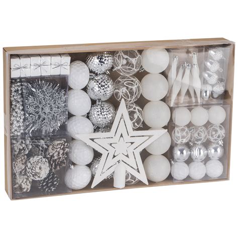 Set of 60 Christmas White Scandi Baubles