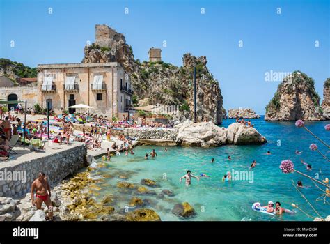 The tonnara of Scopello (Tonnara di Scopello) Old Tuna processing buildings, Castellammare del ...