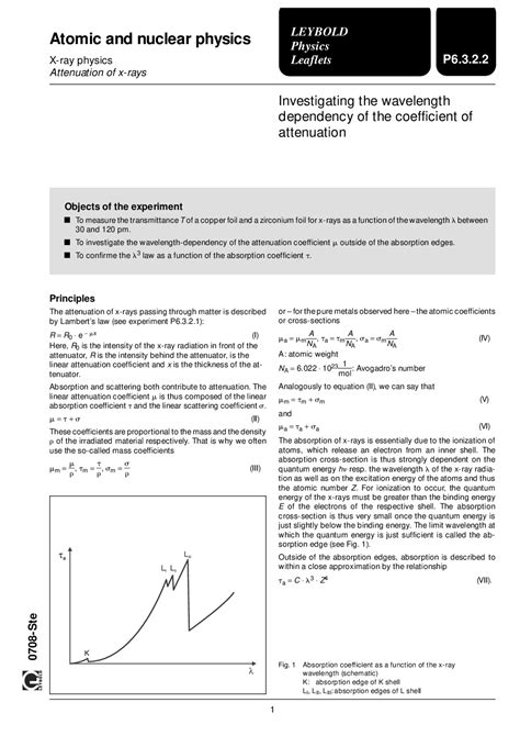 Wavelength dependence of attenuation coefficient | Monografías, Ensayos Derecho | Docsity