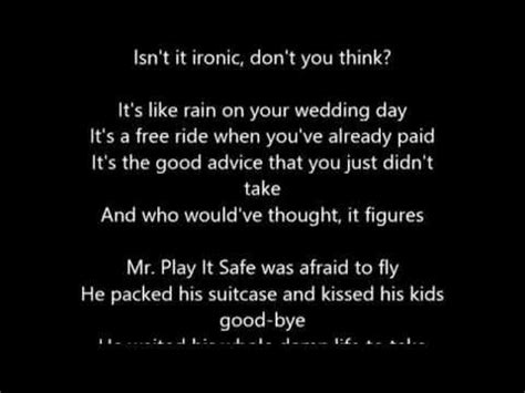 Alanis Morissette - Ironic - Lyrics Rolling - YouTube