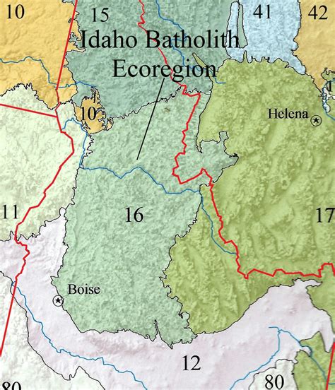 The location of the Idaho Batholith Ecoregion (16), USA ( modified from ...