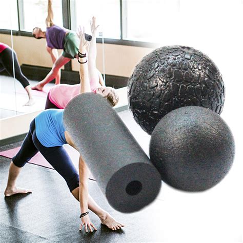 1 set fitness massage bumpy ball glossy yoga column ball gym sports ...