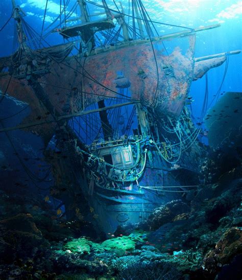 Sunken Ship Tattoo, Underwater Shipwreck, Pirate Art, Pirate Ships, Bateau Pirate, Old Sailing ...