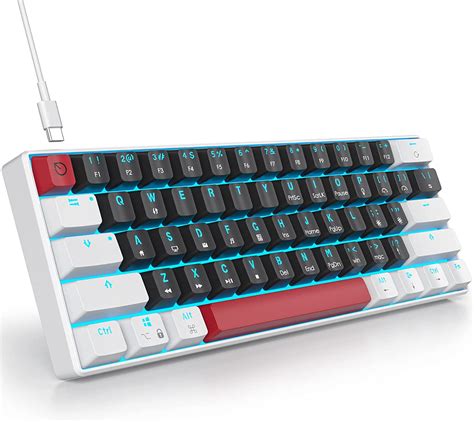 Ussixchare 60 Percent Mechanical Keyboard Mini Gaming Keyboard 60% with Red Switch Wired Type-C ...